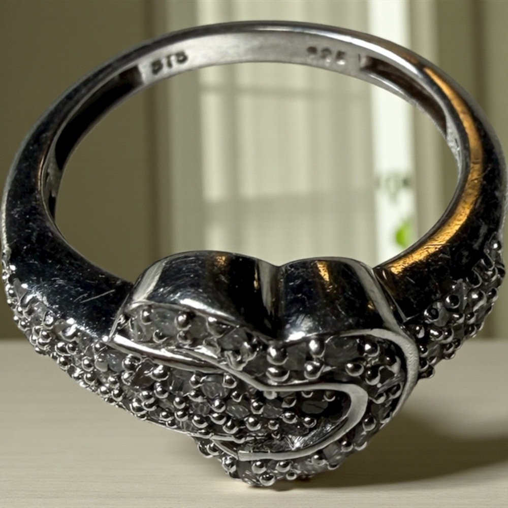 Signed 925 Sterling silver ring size 7 W: 6.85 G - Picture 6 of 6